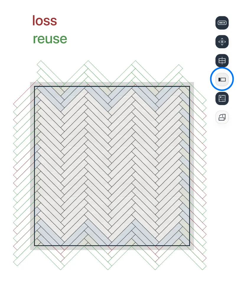 Generated layout with loss and reuse overlays.